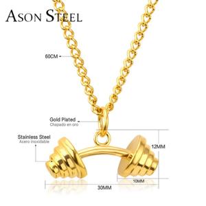 Collar de Cadena para Clavícula de Acero Inoxidable Color Dorado de Alta Calidad, con Colgante de Titanio para Amantes del Fitness, para Hombres Modernos - Product Image 2