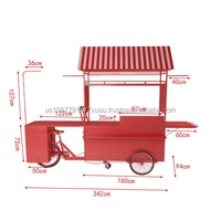 Vélo à café mobile de rue commerciale, camion à café pour la nourriture et les boissons, petit kiosque de vente au détail de nourriture de rue, kiosque de vente au détail