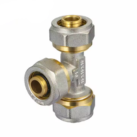 Matériaux de plomberie de haute qualité B137 raccords PEX en laiton 16-32mm attaches de tuyau PEX pleine grandeur 64109/101 t raccord PEX en laiton