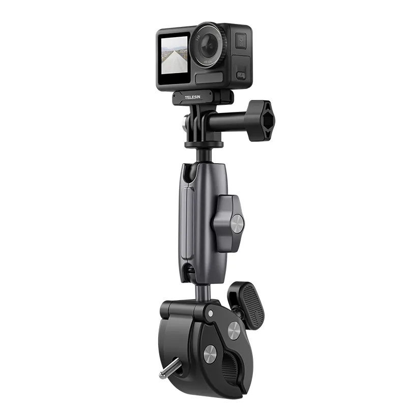 GoPro DJI Insta360 Ace 용 텔레신 클램프 자전거 클립 마운트 오토바이 핸들 바 마운트-액션 스포츠 카메라 액세서리