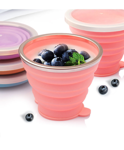 Mug pliable en silicone rose, écologique et personnalisé, tasse en silicone pliable - Product Image 2