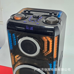 MT-1218 <b>Bluetooth</b> Wooden Dual 12-inch Acrylic Transparent Party Speaker With <b>Microphone</b> Rechargeable Battery Outdoor Home Use - Product Image 4