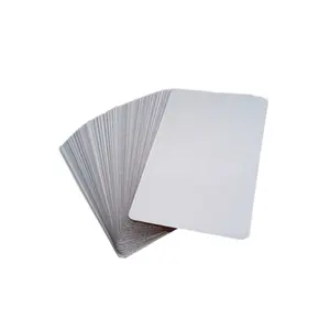 0.45mm Épaisseur Sublimation Cartes de Visite En Métal Blanc