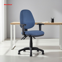 Chaise de bureau ergonomique en tissu avec hauteur réglable et rotation à 360° °   Chaise pivotante moderne avec accoudoirs pour bureau à domicile et salle d'étude