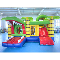 Château gonflable pour enfants sur le thème du safari tropical, en PVC, avec toboggan, animaux de la jungle, lion, capacité 100-200 kg
