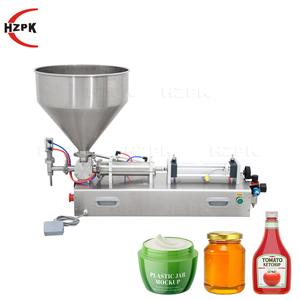 Machines de remplissage semi-automatiques HZPK pour eau, baume, polissoir, cosmétiques, crème, bouteilles, pots, sauces visqueuses - Product Image 1