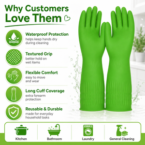 Gants de cuisine en nitrile imperméables, résistants à l'usure, antidérapants, pour la vaisselle, le nettoyage et la <span class=keywords><strong>lessive</strong></span> - Product Image 4