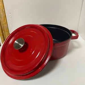 铸铁圆形砂锅，搪瓷铸铁荷兰带盖烤箱锅
