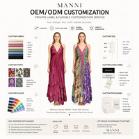 Robe longue élégante personnalisée à col halter, patchwork floral, décolleté plongeant en V, volants étagés, tenue d'été pour resort, vente en gros OEM/ODM