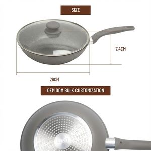 Poêle à frire E-<span class=keywords><strong>Top</strong></span> compatible induction, revêtement en granit forgé, saine, non toxique, poêle de <span class=keywords><strong>chef</strong></span> avec poignée résistante à la chaleur - Product Image 6
