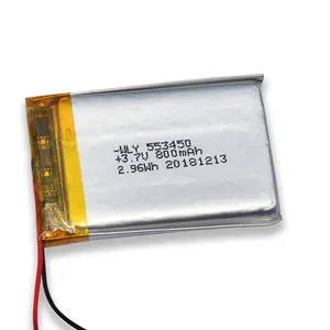 रिचार्जेबल बैटरी सेल 3.7v 800mah डिजिटल बैटरी सेलफोन 553450 लाइपो लिथियम बहुलक आयन ली बहुलक बैटरी