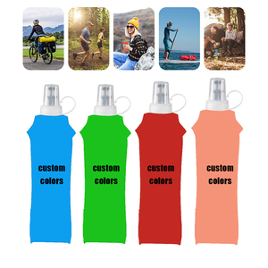 Custom logo <strong>Running</strong> Outdoor Cycling BPA Free <strong>Foldable</strong> Water <strong>Bottle</strong> Competition Mountaineering Sport Collapsible Water <strong>Bottle</strong> - Product Image 4