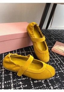 Zapatos de Ballet Vintage Mary Jane con Correa de Gamuza, Zapatos Planos Retro de Punta Cuadrada, Ligeros, Antideslizantes, para Otoño/Primavera/Verano - Product Image 5