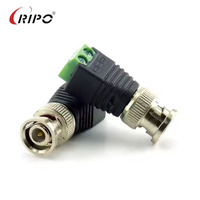 Adaptador de Conector Circular BNC DIN de 2 Pines RIPO, Tipo Barril, Conexión Rápida Macho/Hembra con Terminal de Tornillo para Cámaras de Seguridad CCTV