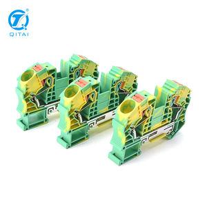 Bloc de bornes industriel QPT-16PE à branchement rapide sur rail DIN, pour courant élevé, avec cage à ressort à 2 contacts pour câbles électriques - Product Image 2