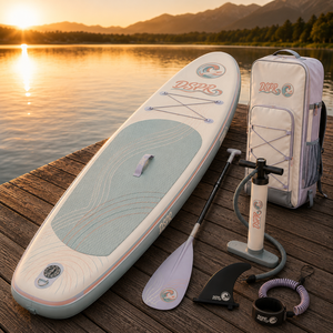 La planche de SUP écologique et portable possède des étapes de gonflage simples pour vous permettre de commencer des jeux aquatiques en peu de temps. - Product Image 3