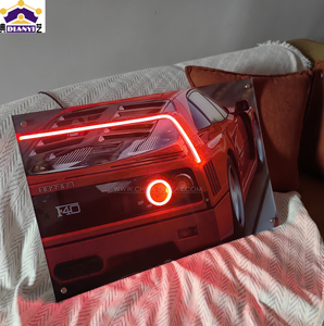 Mural de papel pintado de coche LED 3D personalizado, tema de café Hotel decoración de arte de pared 3D habitación dormitorio decoración de Mural de techo - Product Image 5