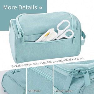 Étui à crayons grande capacité, échantillon gratuit, pochette de rangement haute capacité, étui pour marqueurs, sac de papeterie simple pour voyage, adolescents, filles, adultes - Product Image 4