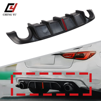 Diffuseur de pare-chocs arrière dynamique avec éclairage LED vertical pour Infiniti Q50 Q50L 2018-2023, kit carrosserie sport en ABS noir brillant