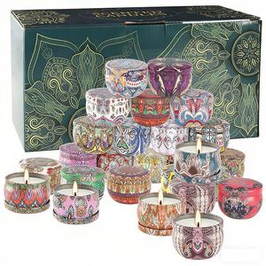 Nordic <b>Candle</b> Jar Aluminum Can With White Lid Luxury Box for Custom Soy Wax Aromatic Home Decor Brand Display <b>Set</b> - Product Image 1
