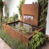 Cascade murale en acier Corten, fontaine d'eau en métal rouillé pour jardin, cascade d'eau extérieure