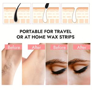 ชุดแผ่นแว็กซ์เย็นจากว่านหางจระเข้สำหรับกำจัดขนที่ขาใต้วงแขนบนใบหน้าฉลากส่วนตัว - Product Image 3