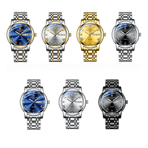 Montre-bracelet en acier inoxydable à quartz de luxe pour homme/femme <span class=keywords><strong>ONTHEEDGE</strong></span> 031, étanche, date, semaine, montre de couple, montre de travail - Product Image 2