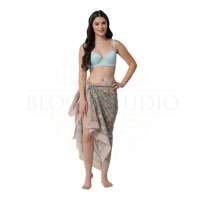 Sarung Katun Premium Cetak Blok Tangan untuk Wanita, Penutup Bikini Ringan, Pakaian Pantai & Resor Musim Panas
