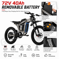 Coswheel R19 Moto Tout-Terrain Électrique 9000W 72V Lithium 40Ah Cadre en Alliage d'Aluminium Shimano 7 Vitesses Pneus 19x2.75 Frein à Disque >80km/h