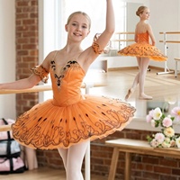 T0966 Tutu de ballet classique pour filles, style Pancake Paquita, orné, en tulle rigide, pour compétition de ballet professionnelle
