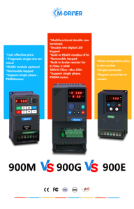 <span class=keywords><strong>M</strong></span>-driver 220v 380v VFD 900E 0.75kw 1.5kw 2.2kw Penggerak Motor AC Konverter Frekuensi - Product Image 3