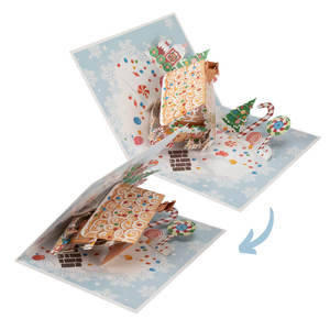 Cartes 3D Pop-up Maison en Pain d'Épices, Design de Noël avec des Sucettes en Forme de Canne à Sucre pour la Magie de Noël, <span class=keywords><strong>Carte</strong></span> de Noël Cadeau - Product Image 6
