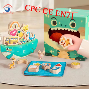 CPC CE EN71 Certified Wooden Stacking Educational Toys Fruit Animal Shape <b>Building</b> Blocks <b>Model</b> in Box Packing - Product Image 1