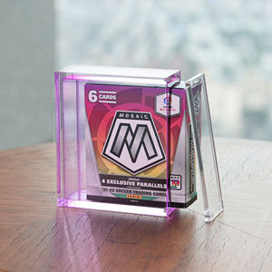 Boîte de protection pour <span class=keywords><strong>cartes</strong></span> de football en acrylique dégradé, style mosaïque <span class=keywords><strong>Panini</strong></span>, avec couvercle magnétique, vente en gros d'usine - Product Image 5