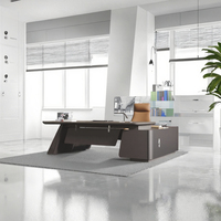 Bureau de direction modulaire en L de luxe moderne pour bureau commercial