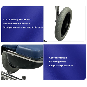 Cao cấp giá rẻ gấp Hợp kim nhôm người cao tuổi phụ nữ mang thai khuyết tật liệt nửa người đột quỵ bệnh nhân tắm commode xe lăn - Product Image 4