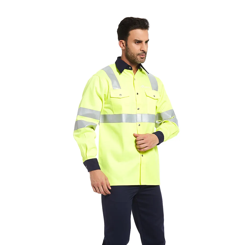 Rijbaan Veiligheid Reflecterende Kleding Hi Vis Outdoor Werkkleding Industriële Werk Shirt Road Bouw Slijtage Uniformen