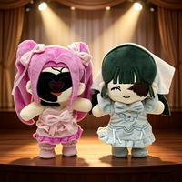 Boneka Kapas Kakak Perempuan Lucu Dengan Gaun Pink & Hijau Mainan Boneka Gadis Cantik Merchandise Permainan Logo Kustom