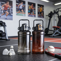 Bouteille d'eau sport en plastique personnalisée Longstar 2,5 L sans BPA, anti-fuite, réutilisable, à boire directement pour l'exercice estival en extérieur