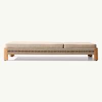 Ensemble de chaises longues modernes en teck imperméables pour hôtel avec coussins - Meubles de jardin et de cour résistants aux intempéries