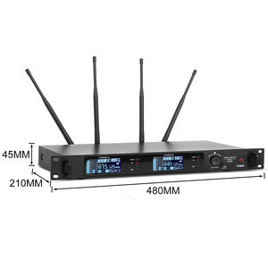 Micrófono Inalámbrico UHF DR80A de Condensador, de Doble Canal, para Conferencias, con Auriculares y Transmisor de Cinturón - Product Image 5