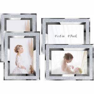 Cadre photo rectangulaire en verre réutilisable tendance avec verre dépoli Crysta, design simple et luxueux pour fêtes ou mariages - Product Image 1