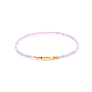 Latest Fashion Jewelry-Adjustable Stainless Steel Gold Buckle 2MM Wire Rope <b>Bracelets</b> Waterproof DIY <b>Bead</b> <b>Bracelet</b> - Product Image 6