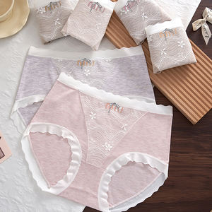 निर्बाध किनारों के साथ कारखाने थोक महिला पैंटी महिलाओं के अंडरवियर मध्य कमर वाली महिलाओं की पैंटी - Product Image 1