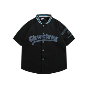 เสื้อกีฬาเบสบอลคอวีสำหรับผู้ชายผู้หญิงเสื้อสวมหัวผ้าโพลีเอสเตอร์พิมพ์ลายแบบระเหิดแห้งเร็วระบายอากาศได้ดี - Product Image 4