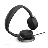 Jabra Evolve2 65 Flex Stereo Wireless untuk Headset 5.0 Bersertifikasi MS Teams, Dapat Dilipat, 360 Busylight ANC, 30 Jam, Headset Kantor