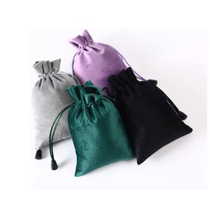 Wholesale Jewelry Gifts Wedding Festival Double-Sided Sewing Small Size Velvet <b>Drawstring</b> <b>Pouch</b> Bag - Product Image 2
