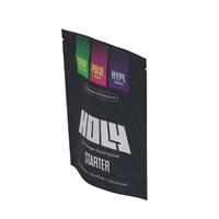 Sachet refermable personnalisé noir mat de qualité alimentaire avec fermeture éclair pour sel de l'Himalaya et poudre d'électrolytes