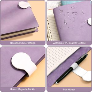 Wholesale <b>A5</b> Magnetic Closure Leather Business <b>Notebook</b> Journal Thick Pages Thread Sewing Bound 80-100GSM Paper Custom Logo - Product Image 5