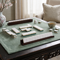Juego de Mahjong Americano Personalizado con Fichas Verdes, Empujadores, Bolsa de Viaje Portátil, Juego de Lujo Moderno